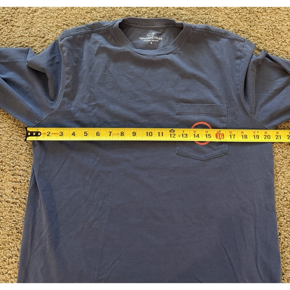 Vineyard Vines Men's Navy Long‎ Sleeve T Shirt Pink Whale Size Small - Picture 7 of 8